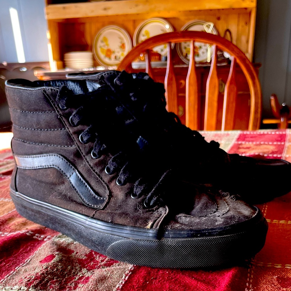 Black Vans Sk8 high. Used.